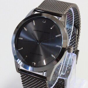 Geoffery Beene Men's Quartz Dress Watch Gun Metel Grey Milanese Bracelet 42mm